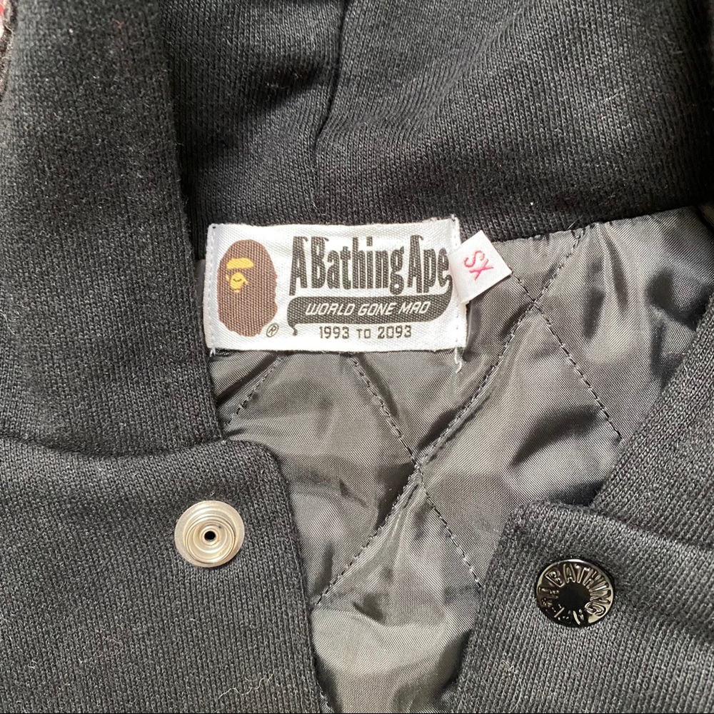 A Bathing Ape Shark Sweat Varsity Hoodie Jacket - Picture 5 of 7